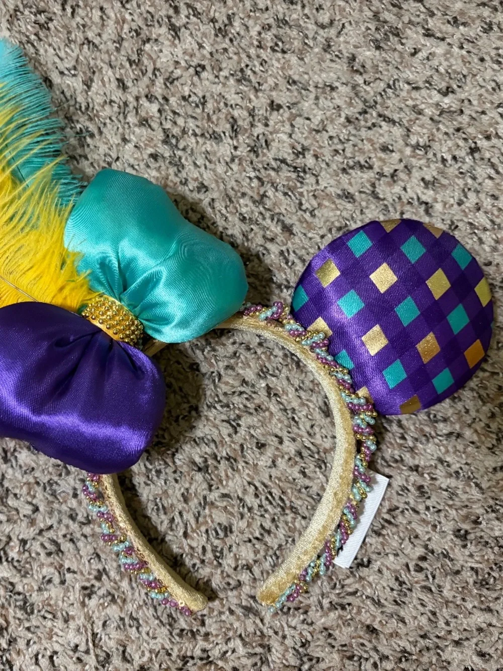 Mardi Gra Inspired Minnie Mouse Ears-Headband